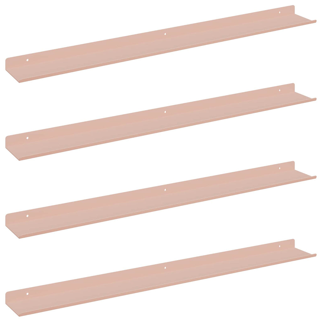 vidaXL Półka wisząca 4 pcs Różowy 80 x 9 x 2,5 cm Stal