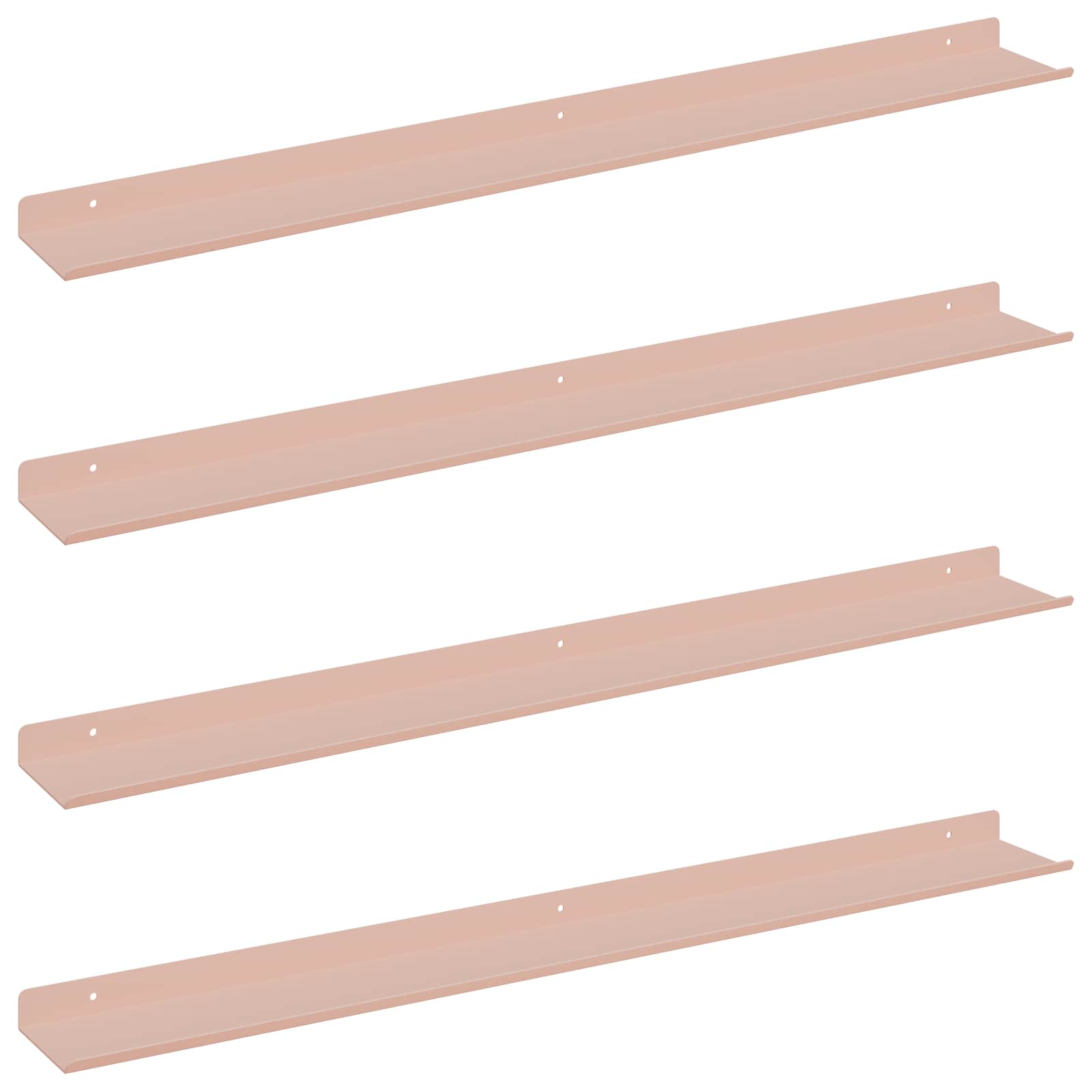 vidaXL Półka wisząca 4 pcs Różowy 80 x 9 x 2,5 cm Stal