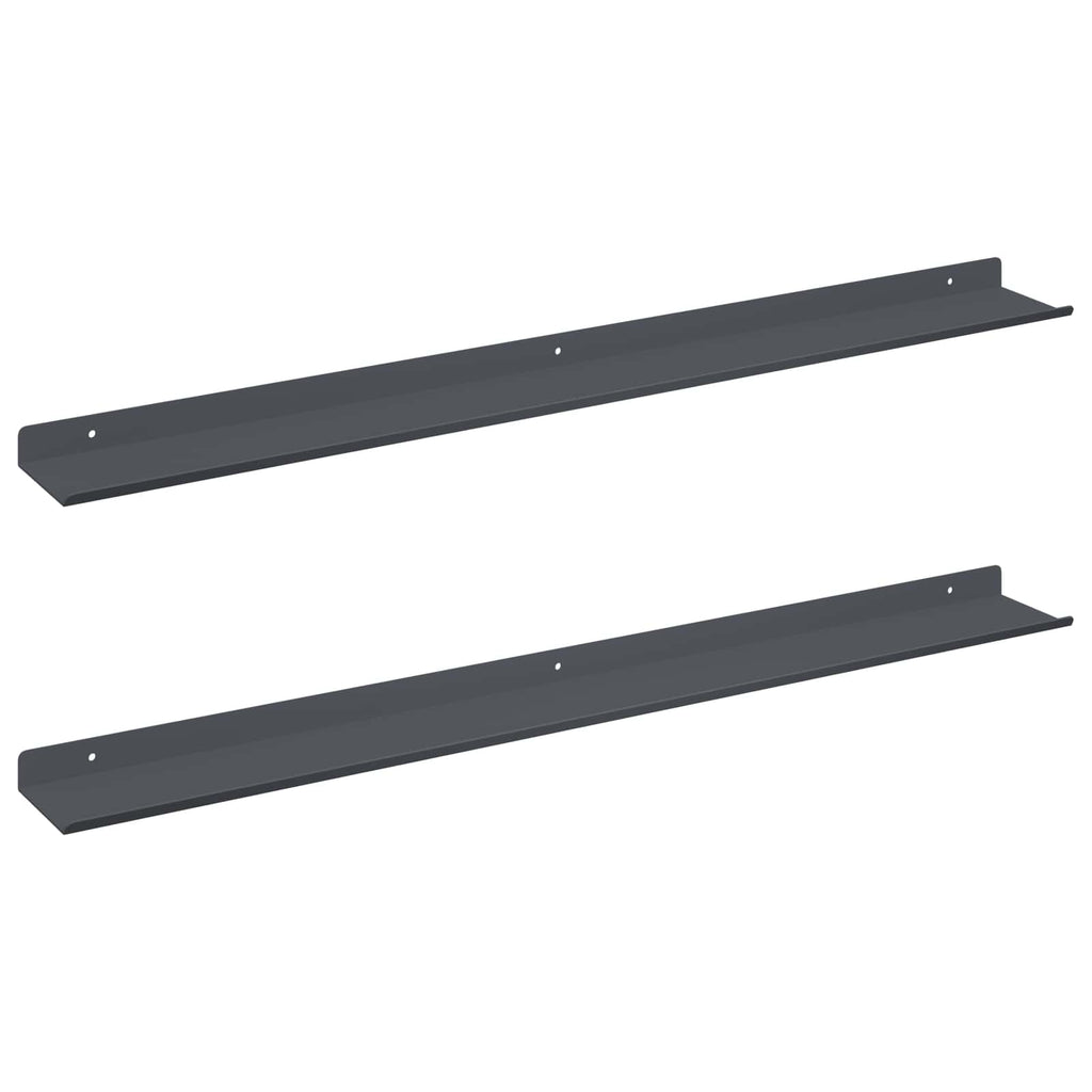 vidaXL Półka wisząca 2 szt. Antracyt 80 x 9 x 2,5 cm Stal