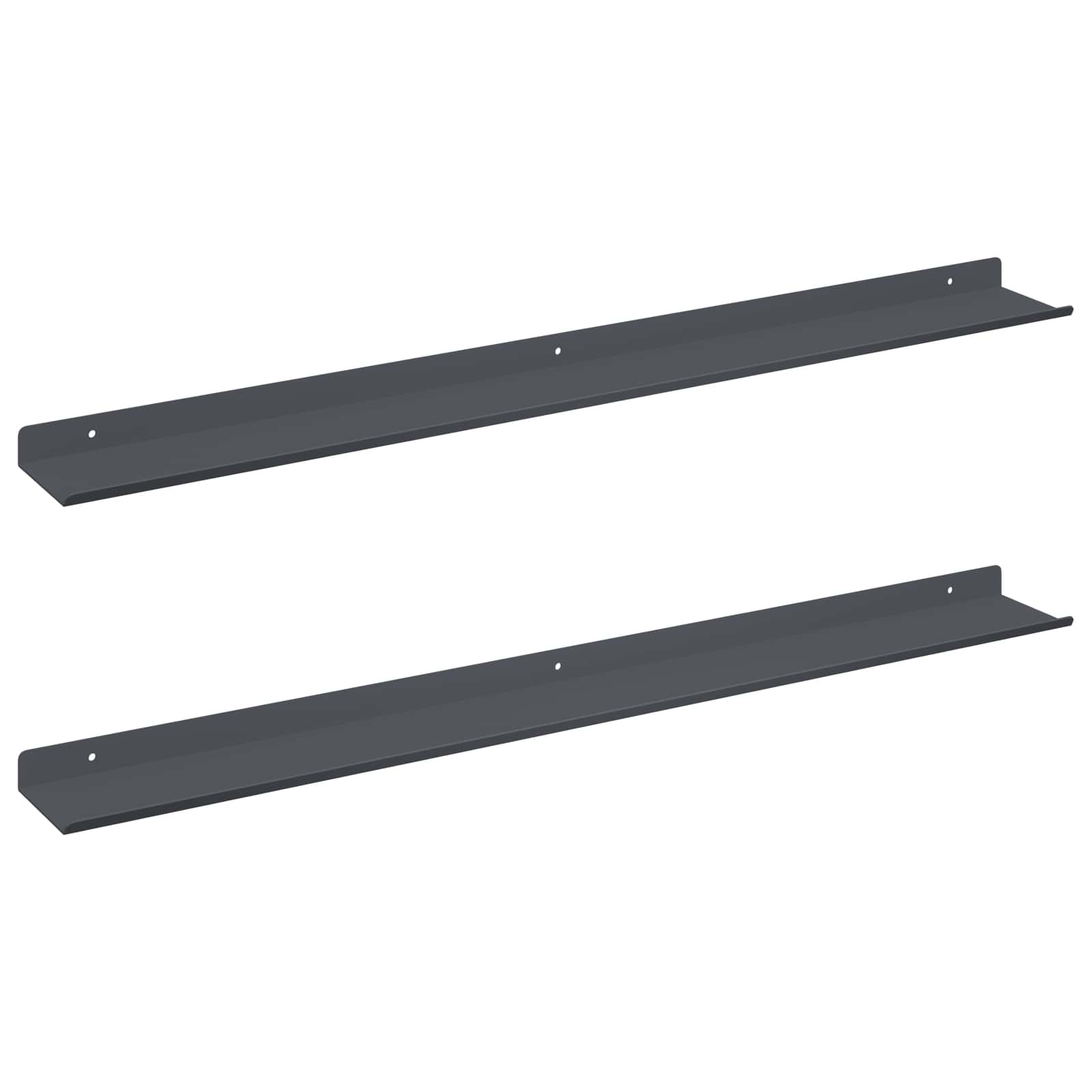 vidaXL Półka wisząca 2 szt. Antracyt 80 x 9 x 2,5 cm Stal