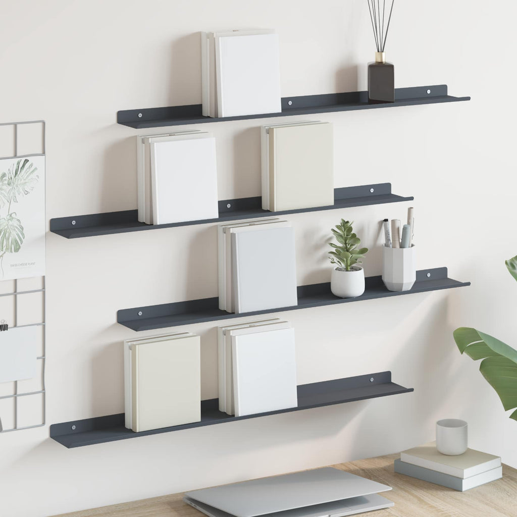vidaXL Półka wisząca 4 pcs Antracyt 80 x 9 x 2,5 cm Stal