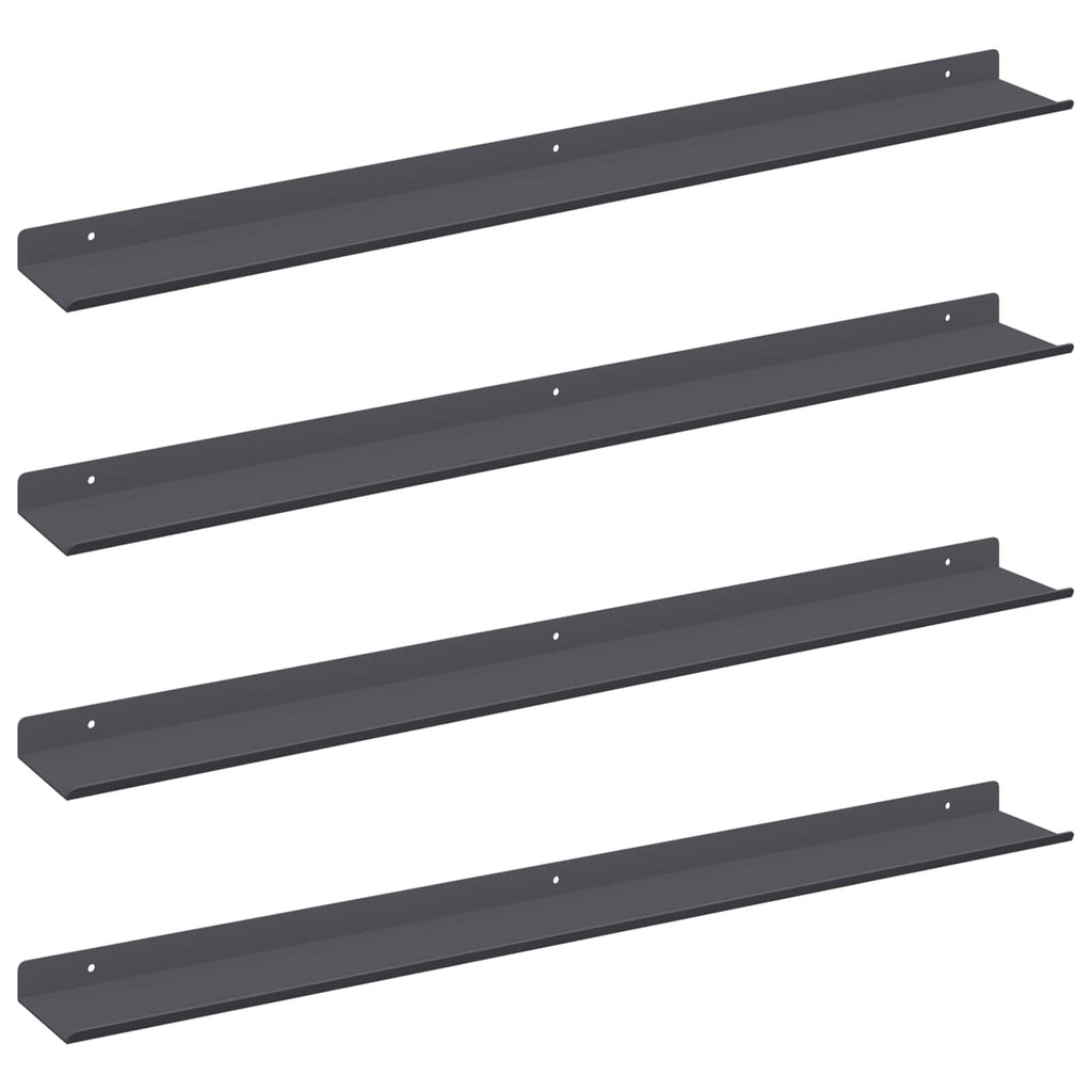 vidaXL Półka wisząca 4 pcs Antracyt 80 x 9 x 2,5 cm Stal