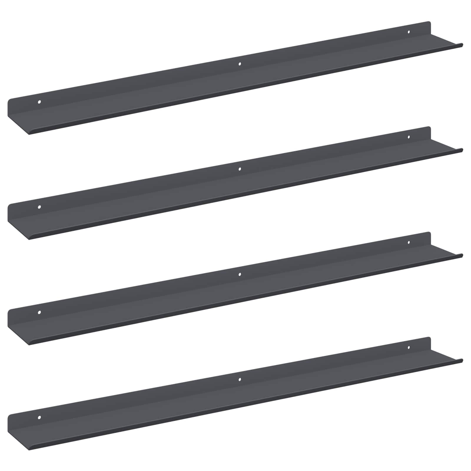 vidaXL Półka wisząca 4 pcs Antracyt 80 x 9 x 2,5 cm Stal