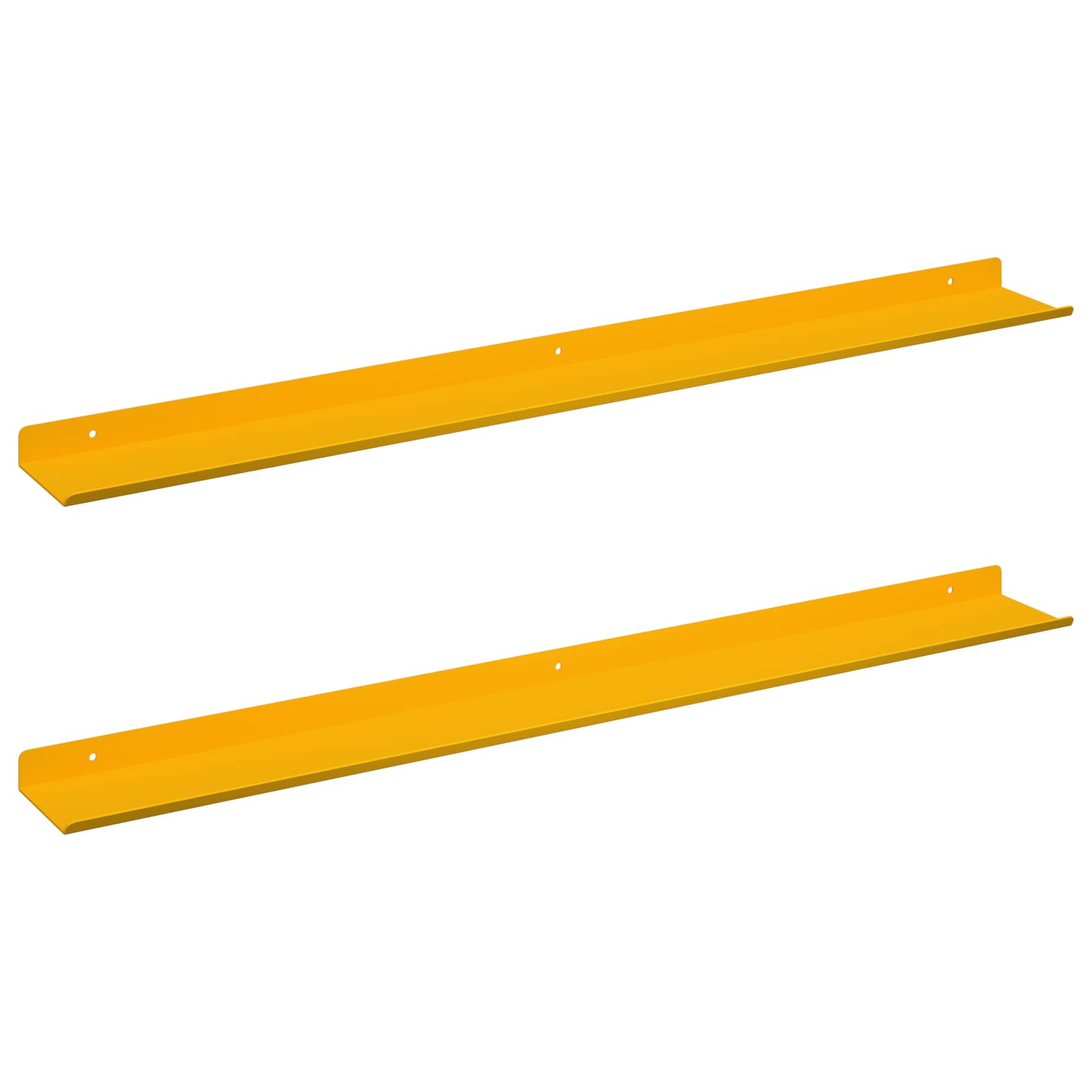 vidaXL Półka wisząca 2 pcs Musztardowy Żółty 80 x 9 x 2,5 cm Stal