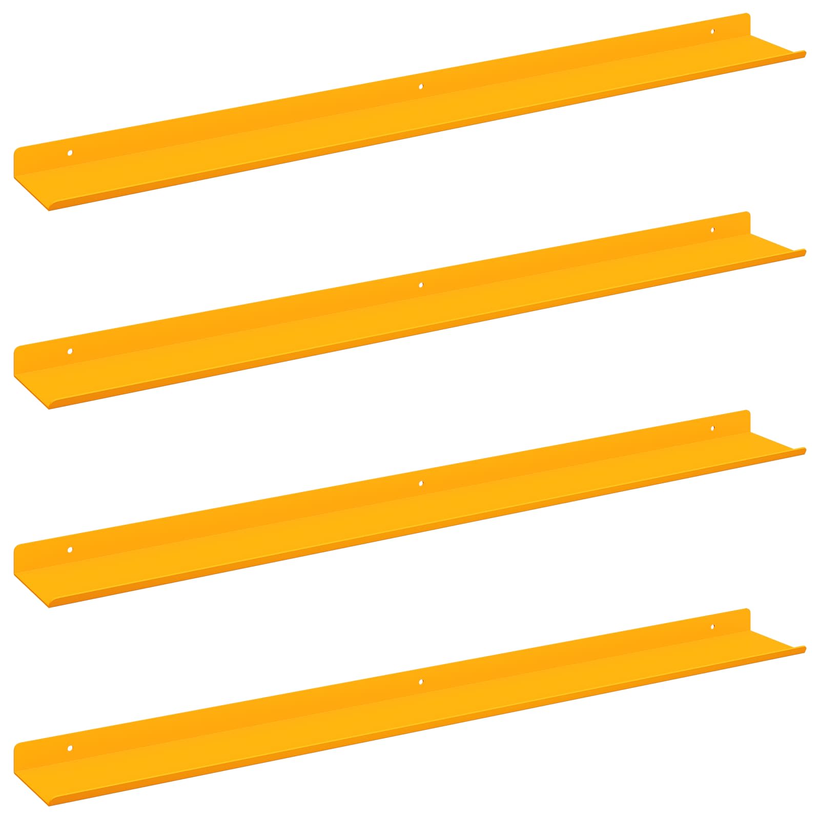 vidaXL Półka wisząca 4 pcs Musztardowy Żółty 80 x 9 x 2,5 cm Stal