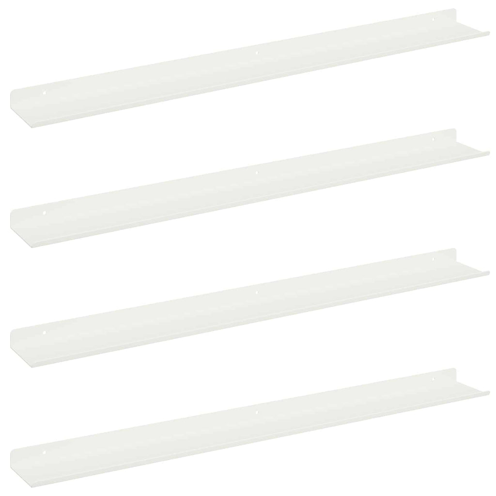 vidaXL Półka wisząca 4 pcs Biały 80 x 9 x 2,5 cm Stal