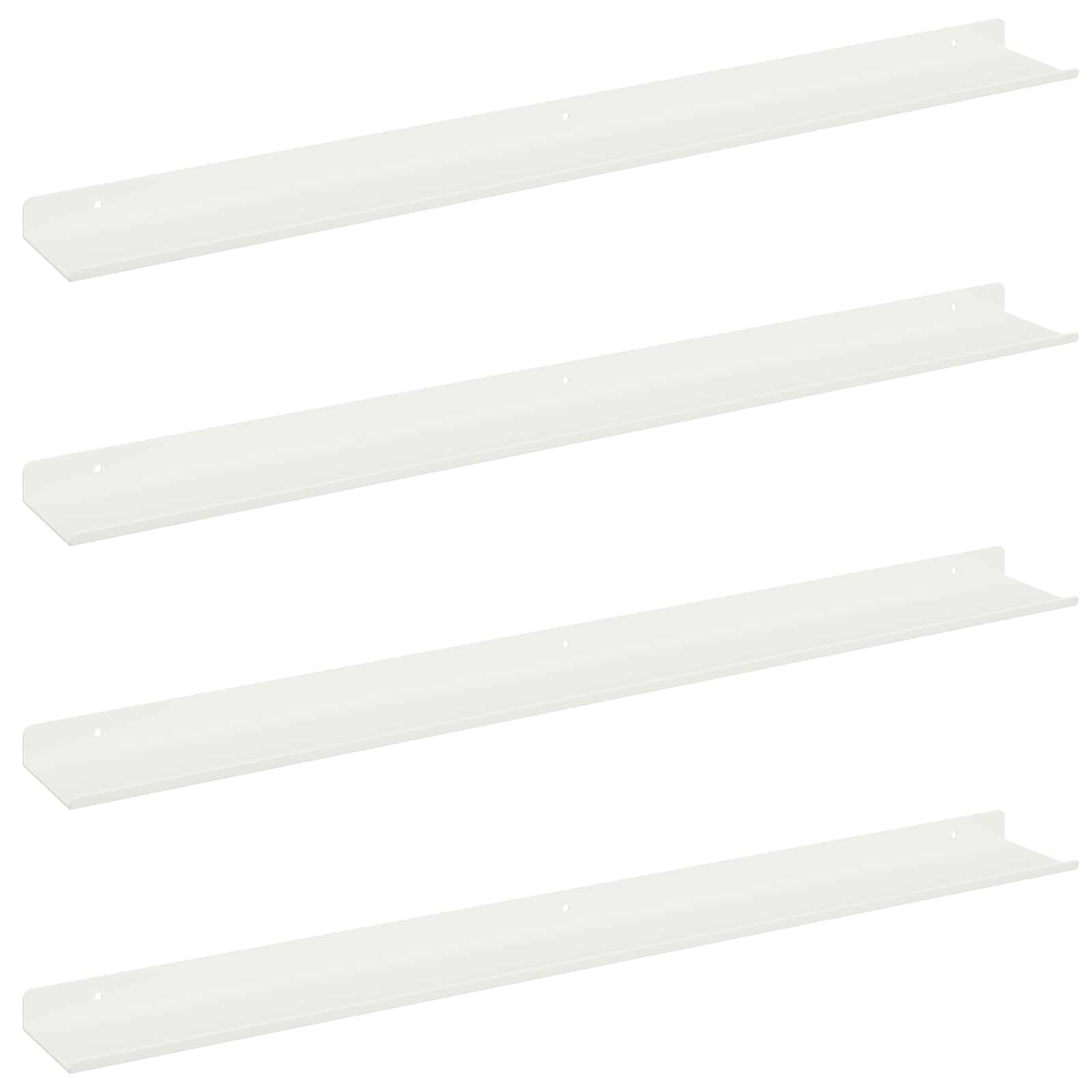 vidaXL Półka wisząca 4 pcs Biały 80 x 9 x 2,5 cm Stal