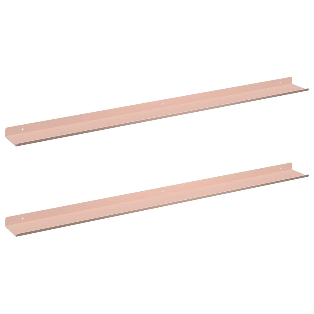 vidaXL Półka wisząca 2 pcs Różowy 100 x 9 x 2,5 cm Stal