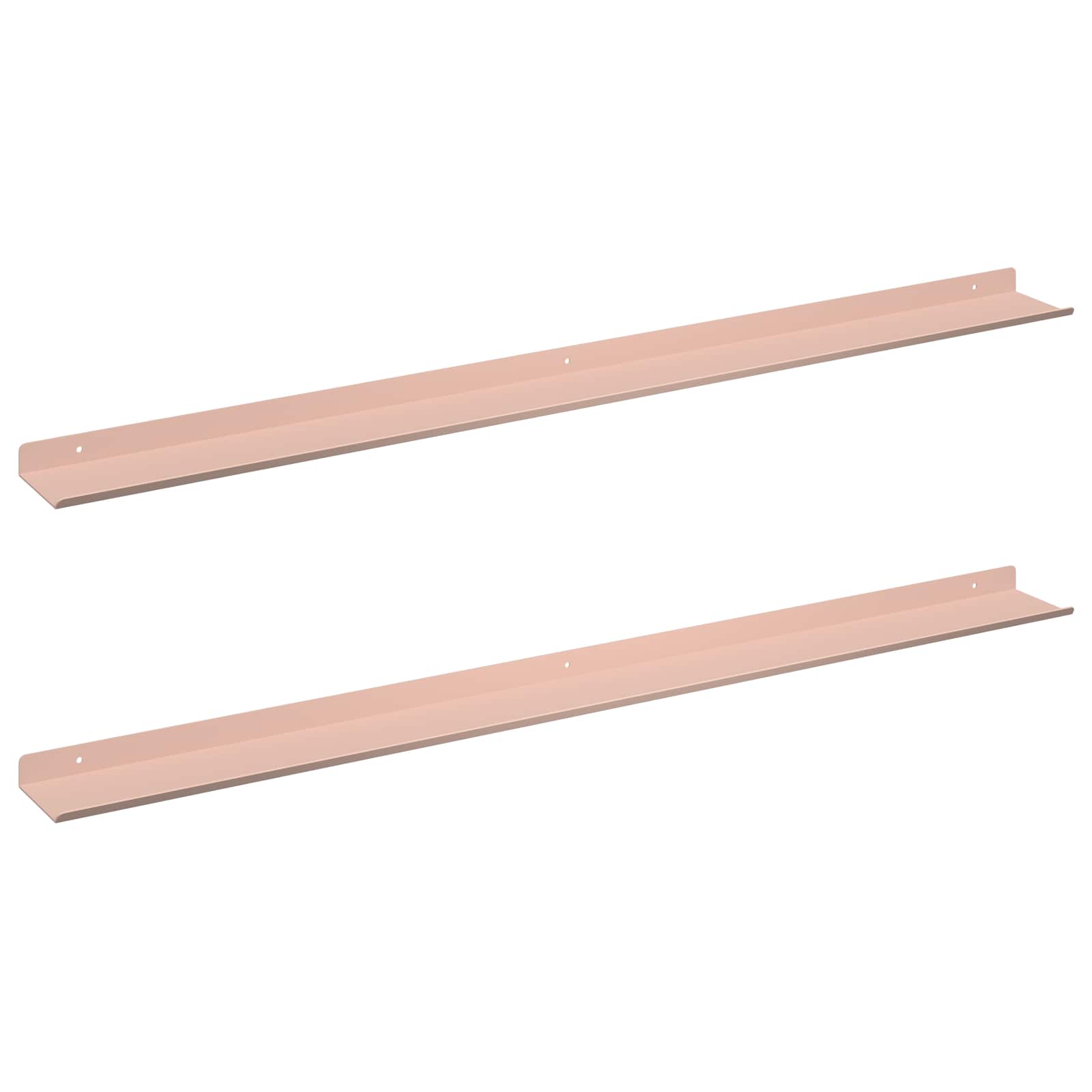 vidaXL Półka wisząca 2 pcs Różowy 100 x 9 x 2,5 cm Stal