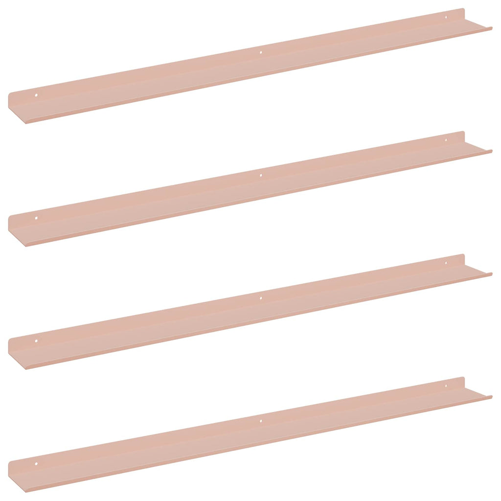 vidaXL Półka wisząca 4 pcs Różowy 100 x 9 x 2,5 cm Stal