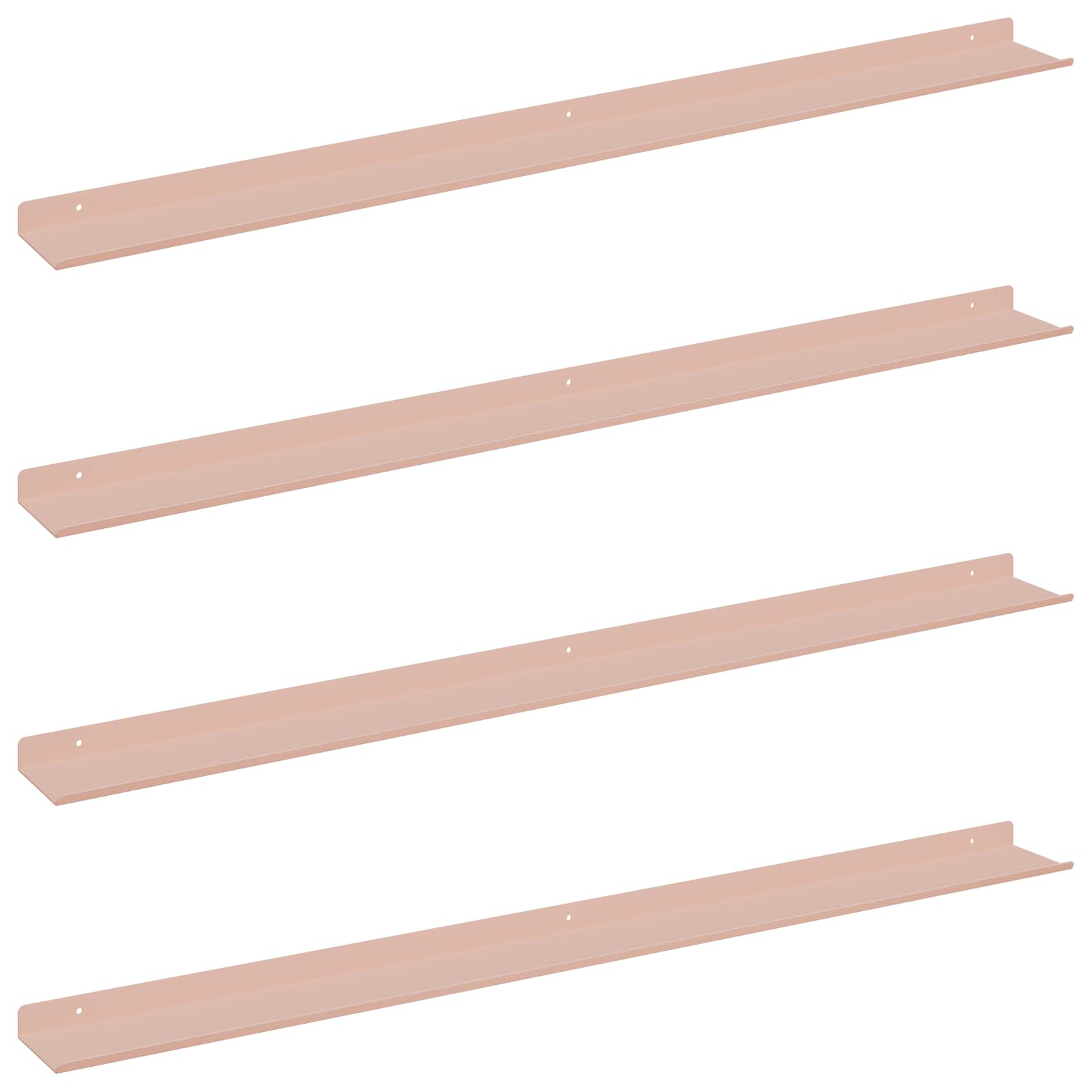 vidaXL Półka wisząca 4 pcs Różowy 100 x 9 x 2,5 cm Stal