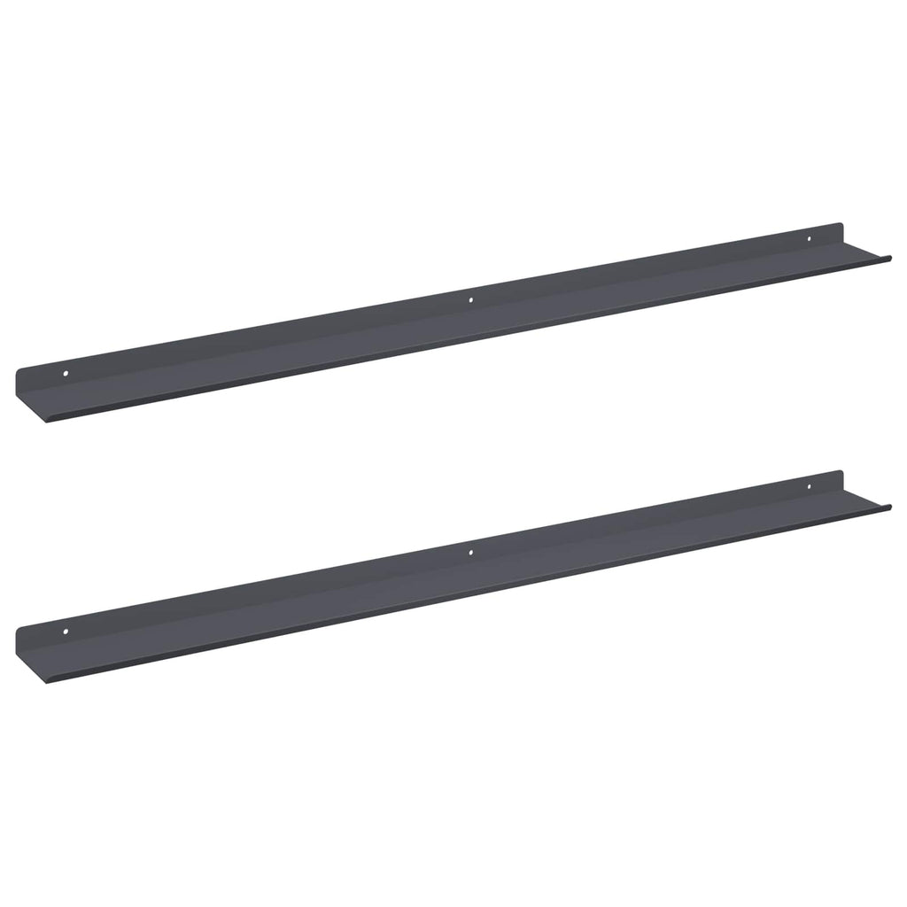 vidaXL Półka wisząca 2 pcs Antracyt 100 x 9 x 2,5 cm Stal