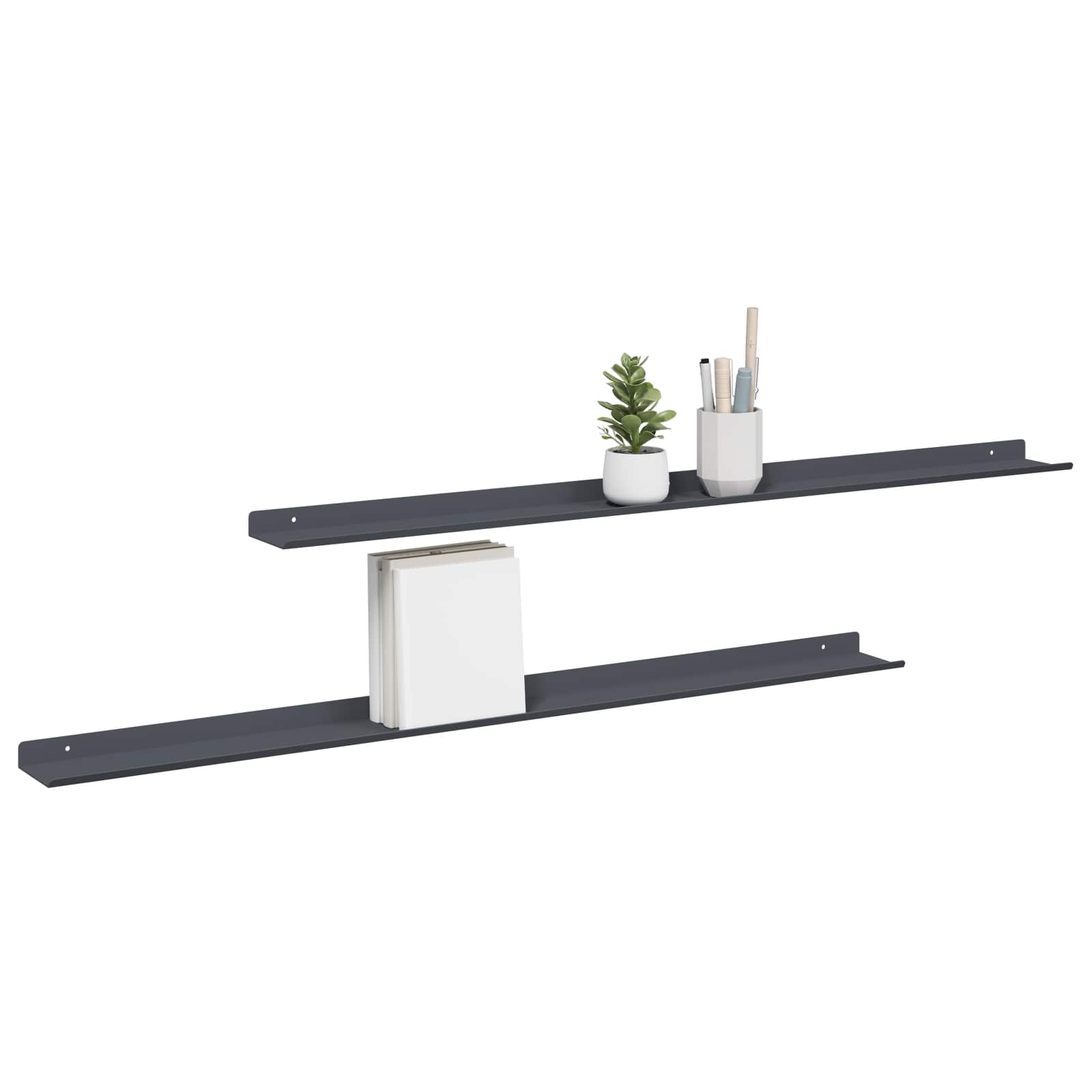 vidaXL Półka wisząca 2 pcs Antracyt 100 x 9 x 2,5 cm Stal