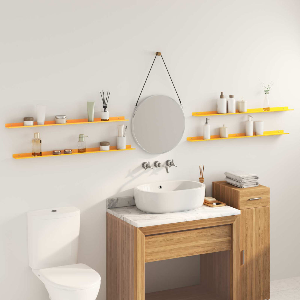 vidaXL Półka wisząca 4 pcs Musztardowy Żółty 100 x 9 x 2,5 cm Stal