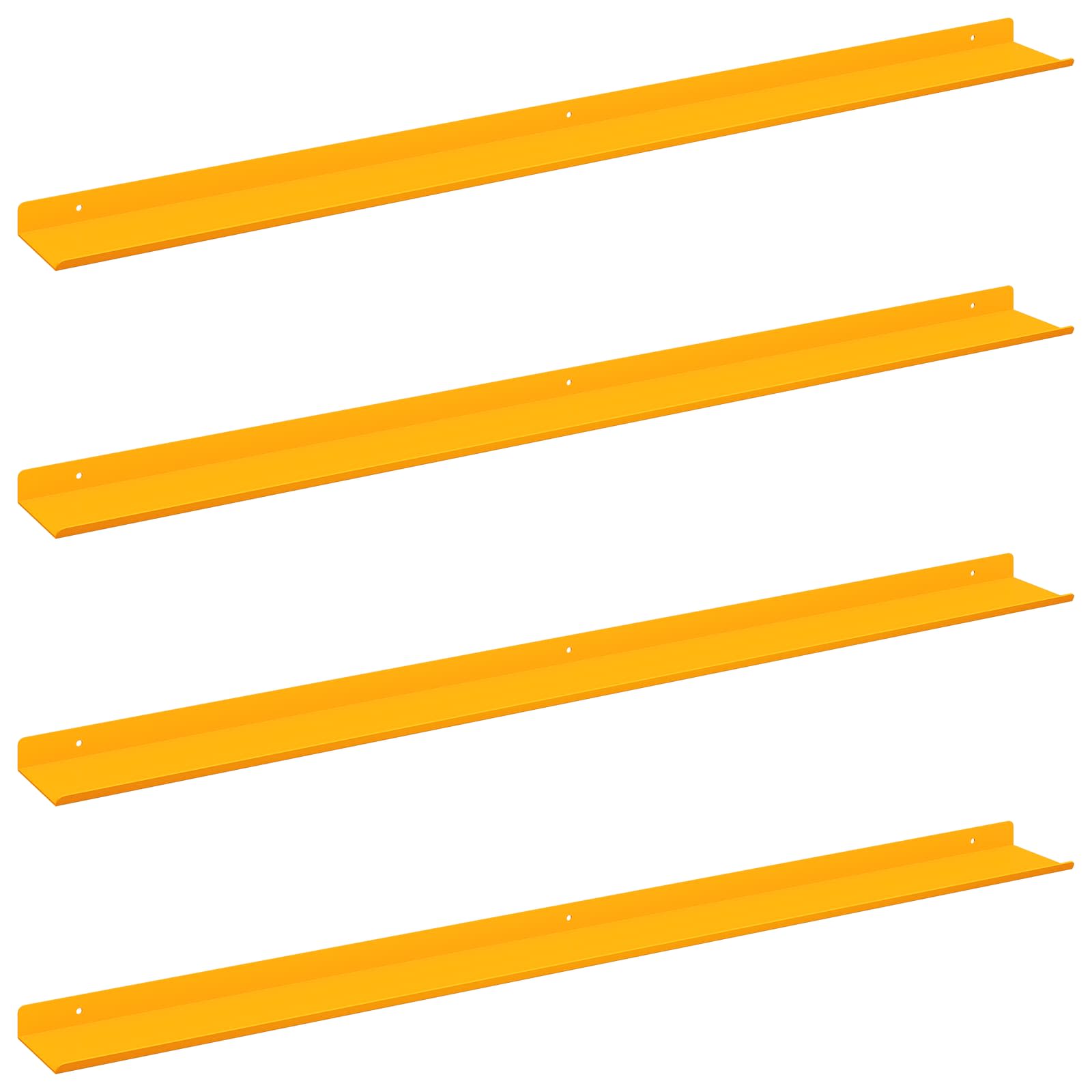 vidaXL Półka wisząca 4 pcs Musztardowy Żółty 100 x 9 x 2,5 cm Stal