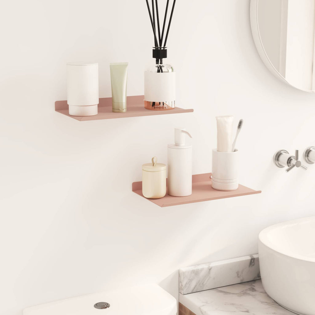 vidaXL Półka wisząca 2 pcs Różowy 30 x 18 x 2,5 cm Stal