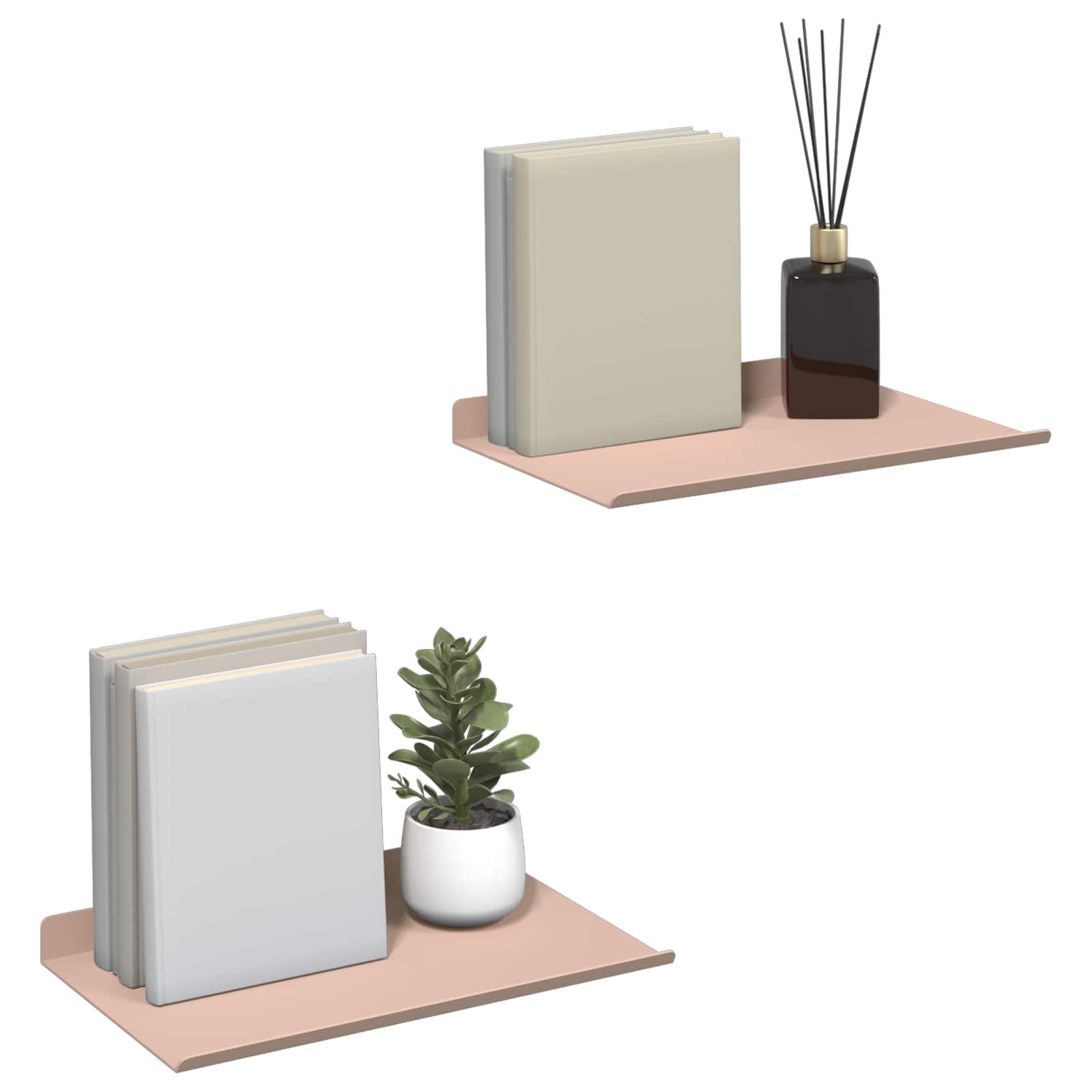 vidaXL Półka wisząca 2 pcs Różowy 30 x 18 x 2,5 cm Stal
