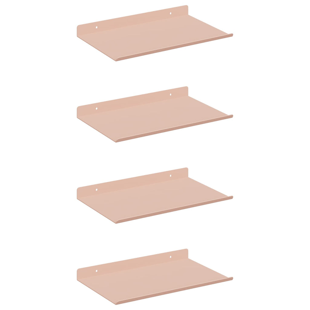 vidaXL Półka wisząca 4 pcs Różowy 30 x 18 x 2,5 cm Stal