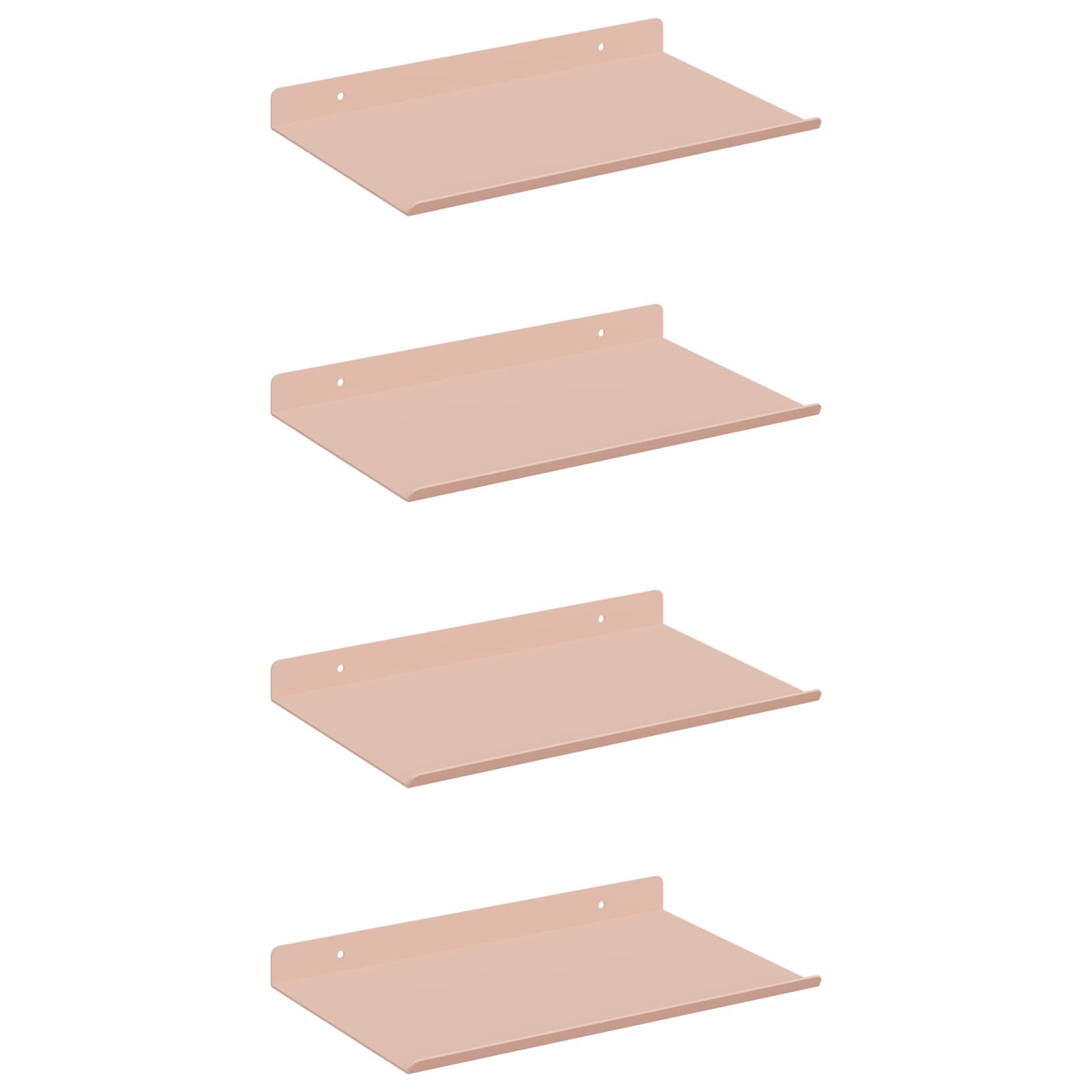 vidaXL Półka wisząca 4 pcs Różowy 30 x 18 x 2,5 cm Stal
