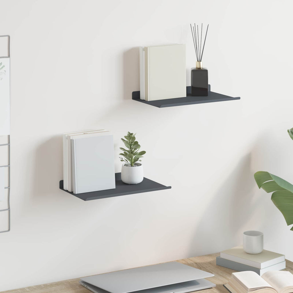 vidaXL Półka wisząca 2 pcs Antracyt 30 x 18 x 2,5 cm Stal