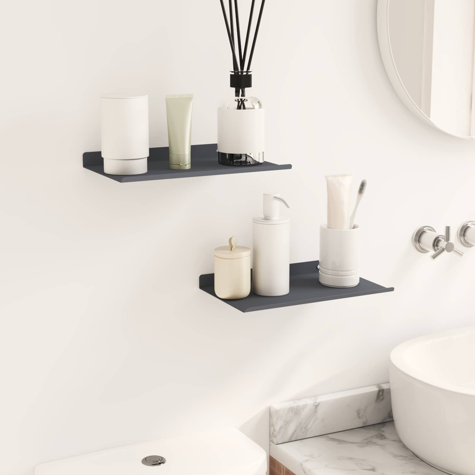 vidaXL Półka wisząca 2 pcs Antracyt 30 x 18 x 2,5 cm Stal