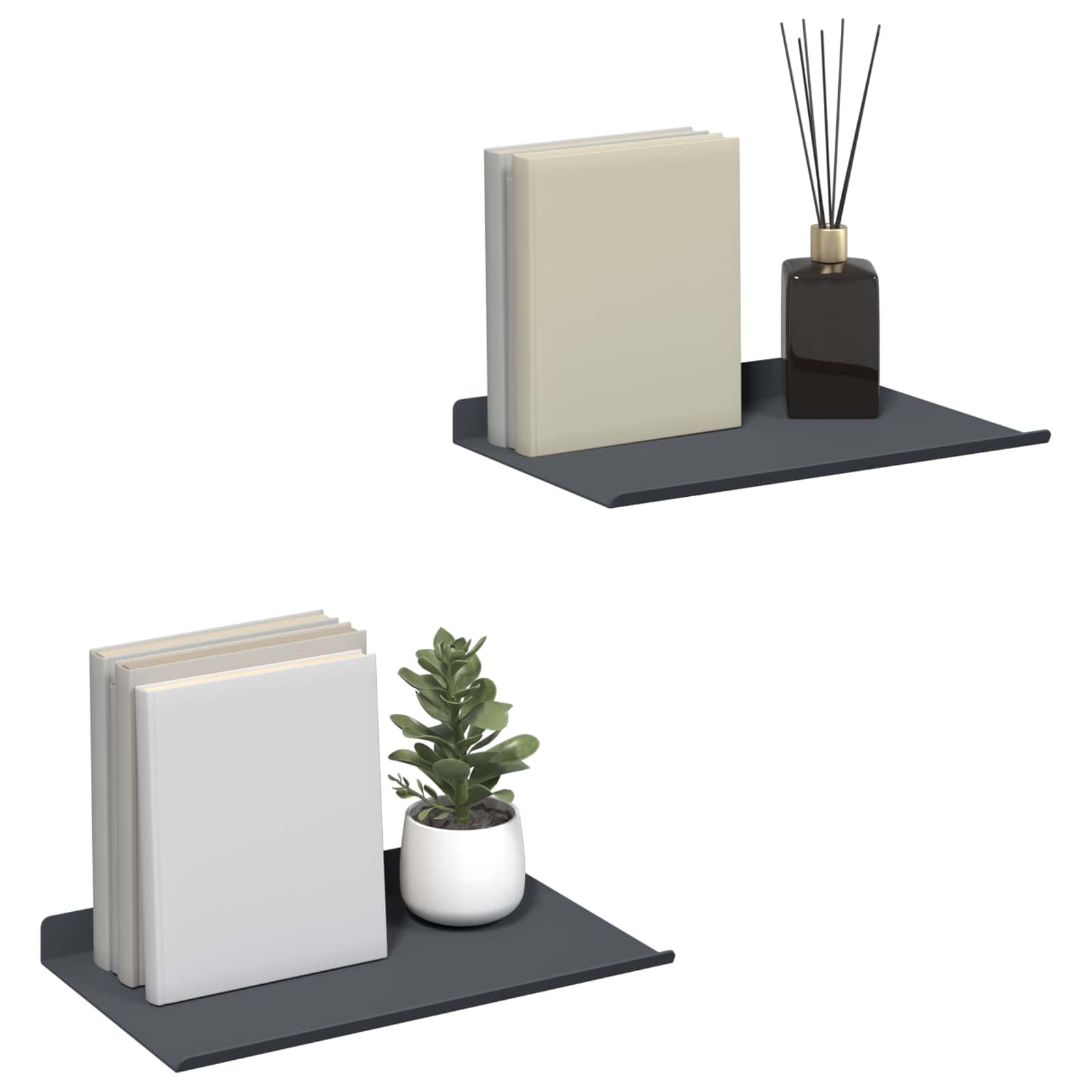 vidaXL Półka wisząca 2 pcs Antracyt 30 x 18 x 2,5 cm Stal