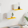 vidaXL Półka wisząca 2 pcs Musztardowy Żółty 30 x 18 x 2,5 cm Stal