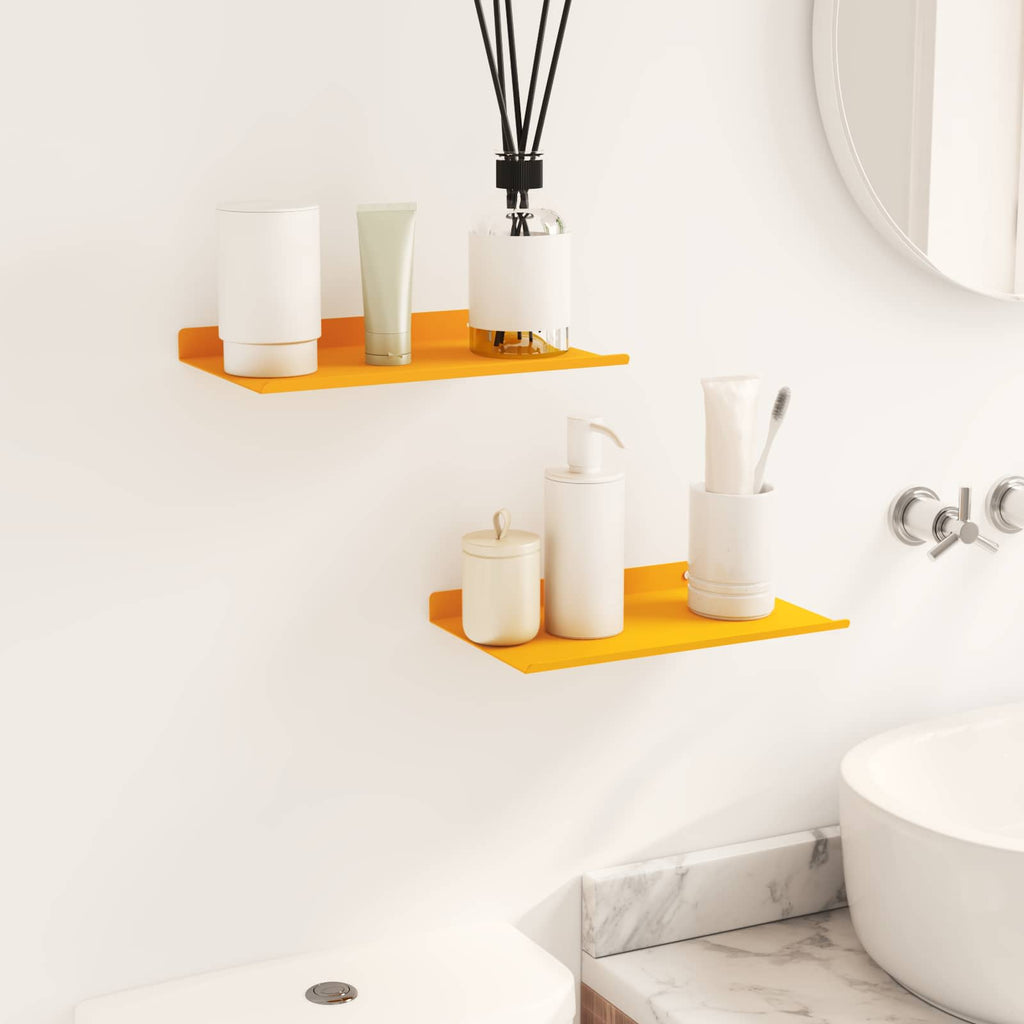 vidaXL Półka wisząca 2 pcs Musztardowy Żółty 30 x 18 x 2,5 cm Stal