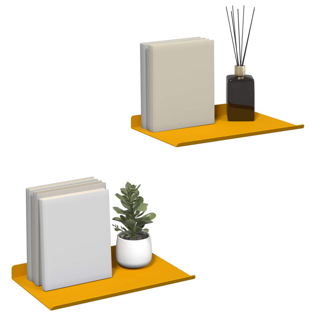 vidaXL Półka wisząca 2 pcs Musztardowy Żółty 30 x 18 x 2,5 cm Stal