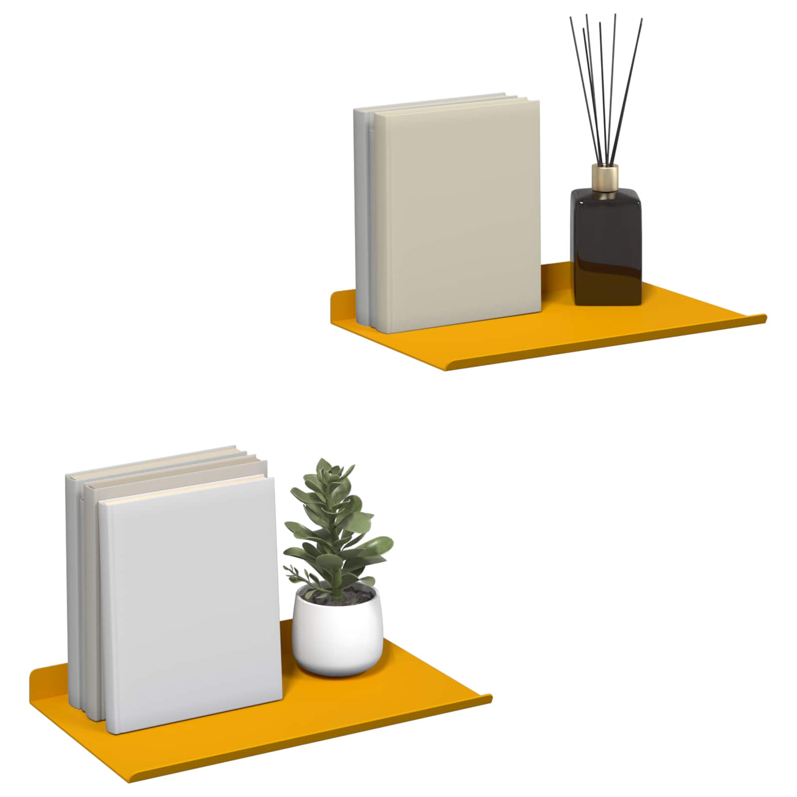 vidaXL Półka wisząca 2 pcs Musztardowy Żółty 30 x 18 x 2,5 cm Stal