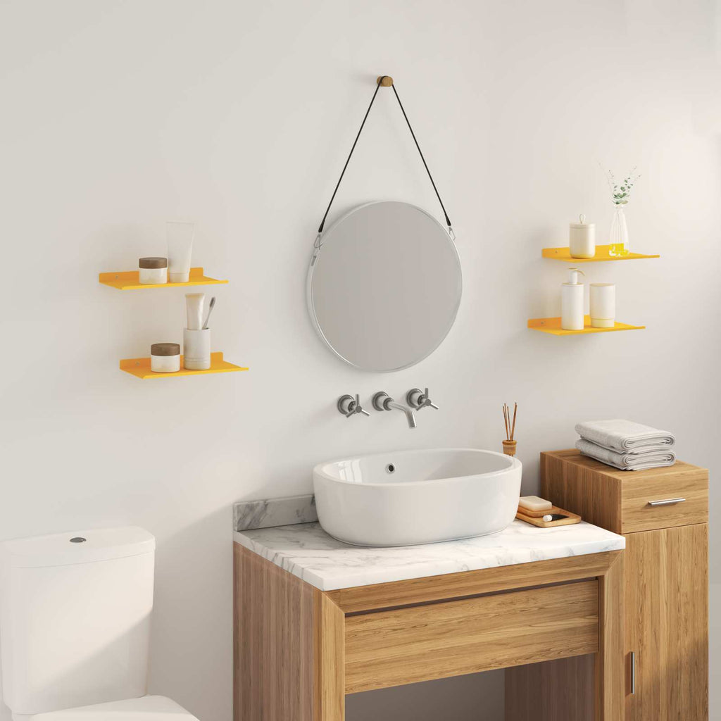vidaXL Półka wisząca 4 pcs Musztardowy Żółty 30 x 18 x 2,5 cm Stal