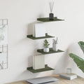 vidaXL Półka wisząca 4 pcs Zielony oliwkowy 30 x 18 x 2,5 cm Stal