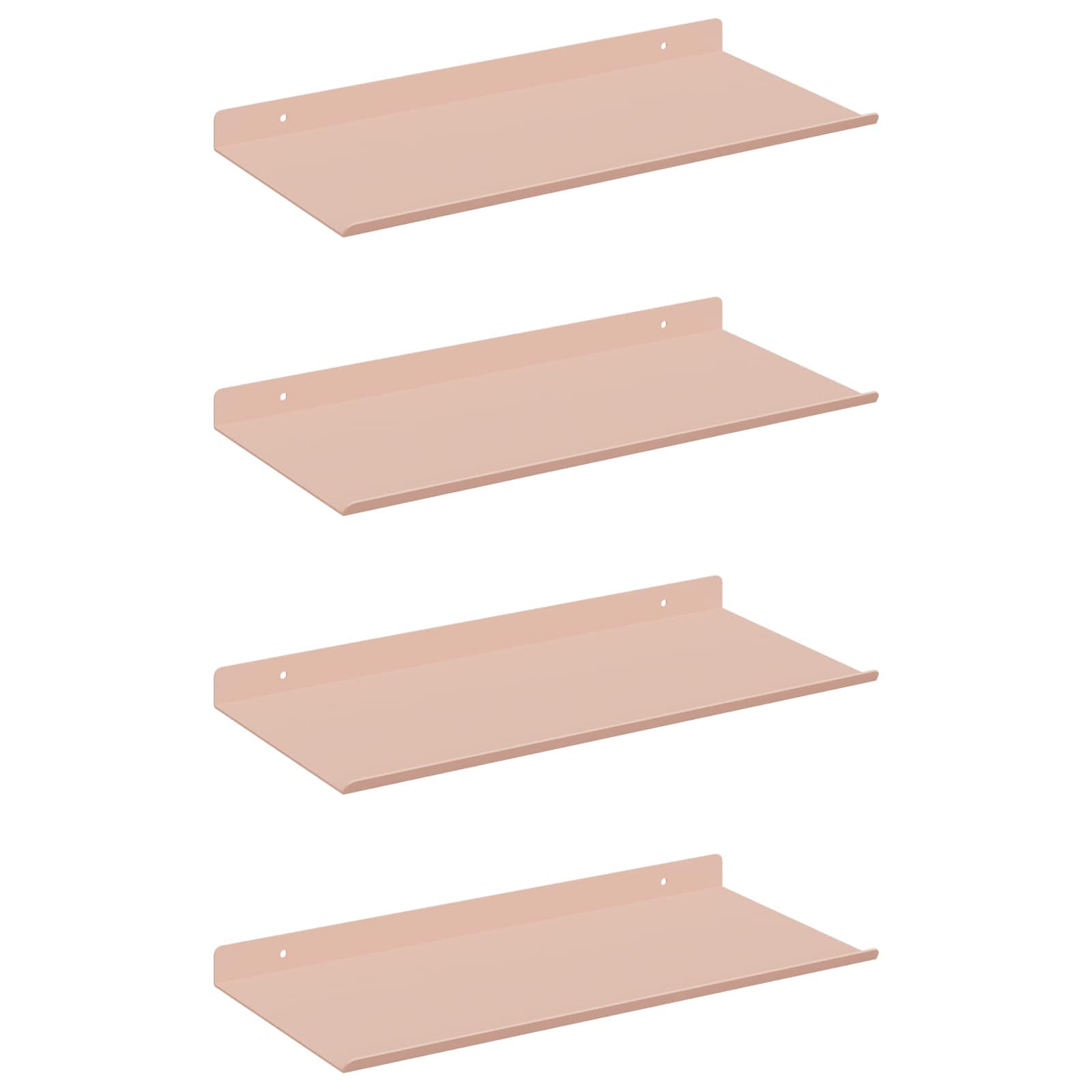vidaXL Półka wisząca 4 pcs Różowy 40 x 18 x 2,5 cm Stal