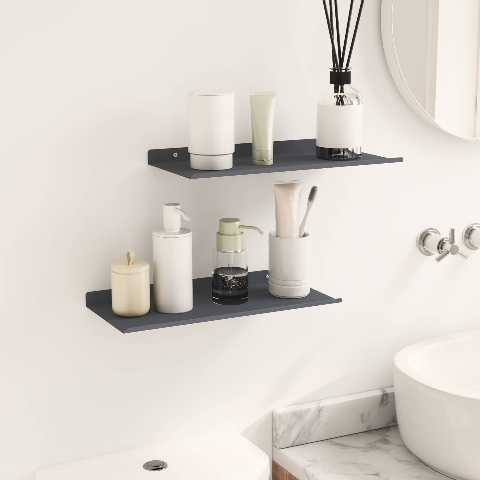 vidaXL Półka wisząca 2 pcs Antracyt 40 x 18 x 2,5 cm Stal