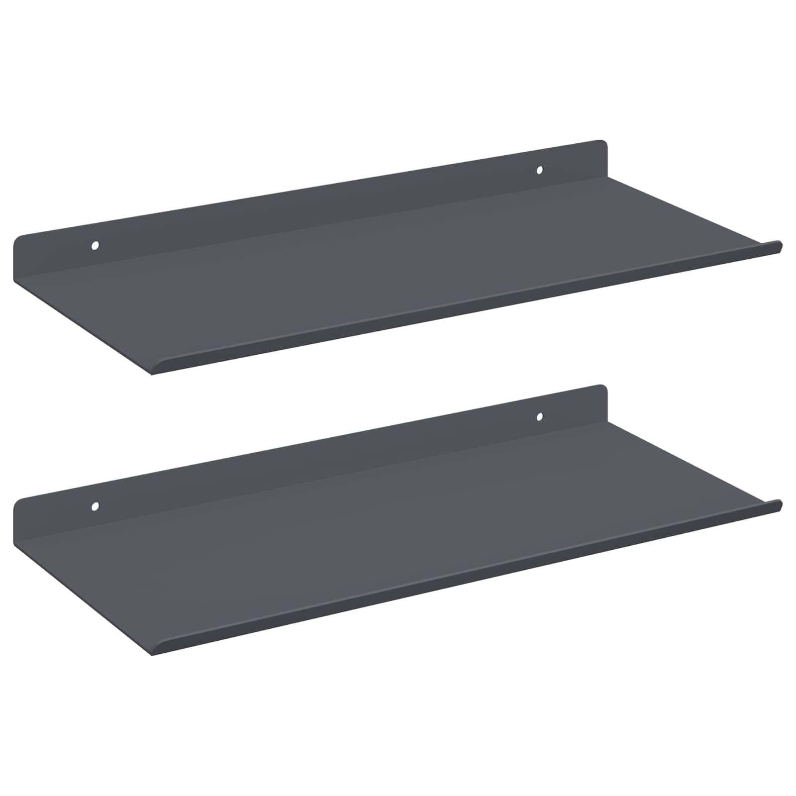 vidaXL Półka wisząca 2 pcs Antracyt 40 x 18 x 2,5 cm Stal