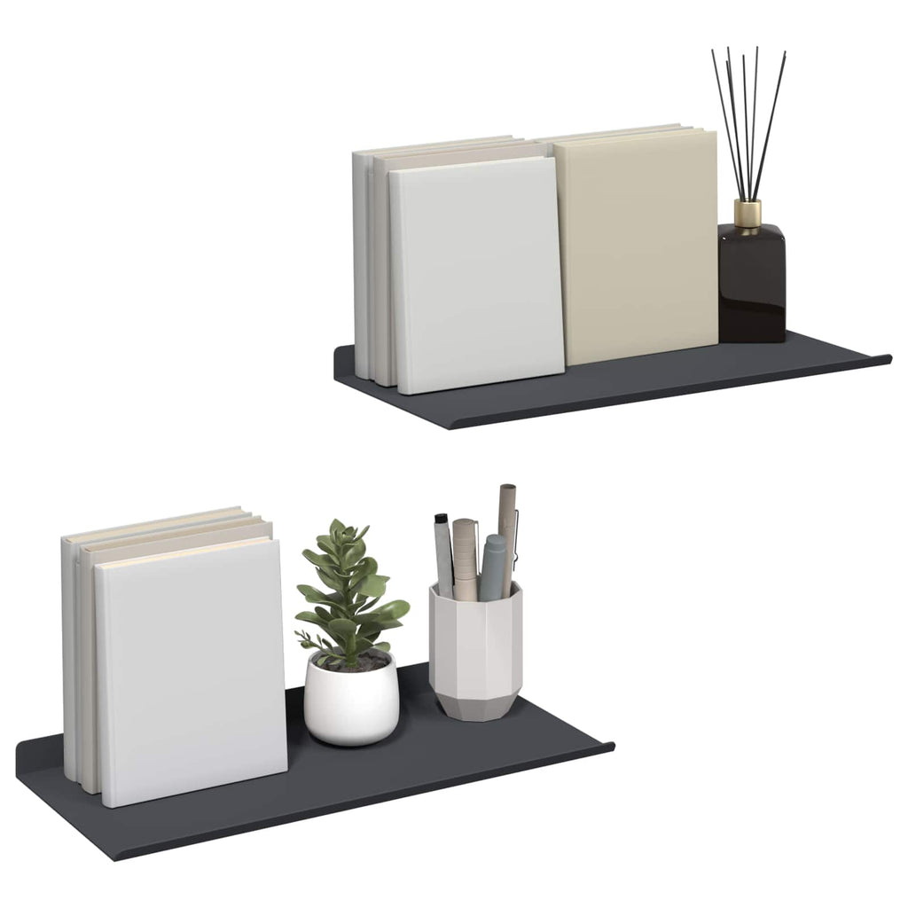 vidaXL Półka wisząca 2 pcs Antracyt 40 x 18 x 2,5 cm Stal