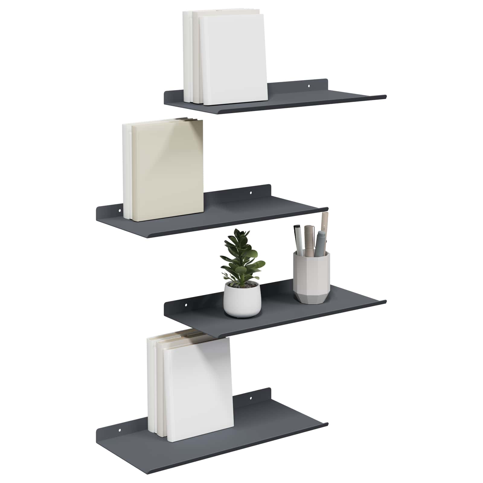 vidaXL Półka wisząca 4 pcs Antracyt 40 x 18 x 2,5 cm Stal