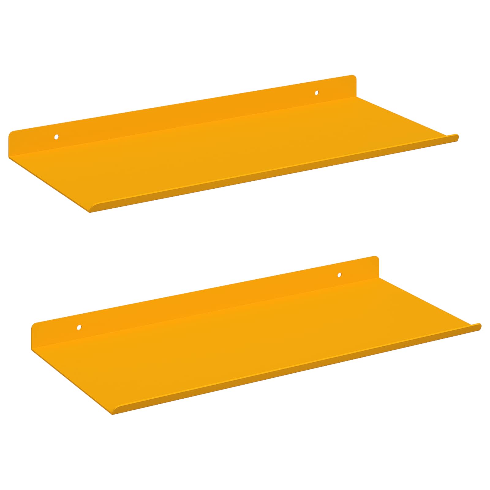 vidaXL Półka wisząca 2 pcs Musztardowy Żółty 40 x 18 x 2,5 cm Stal