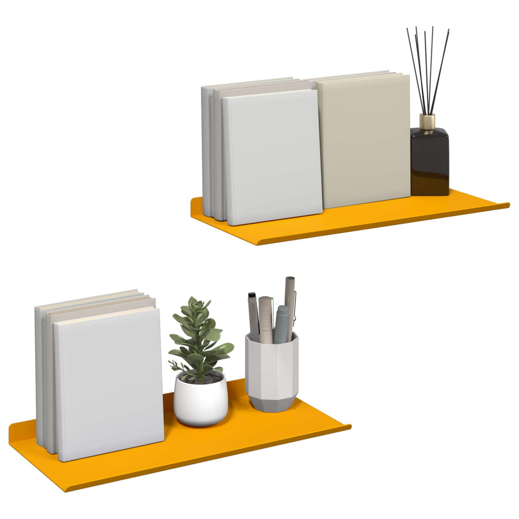 vidaXL Półka wisząca 2 pcs Musztardowy Żółty 40 x 18 x 2,5 cm Stal