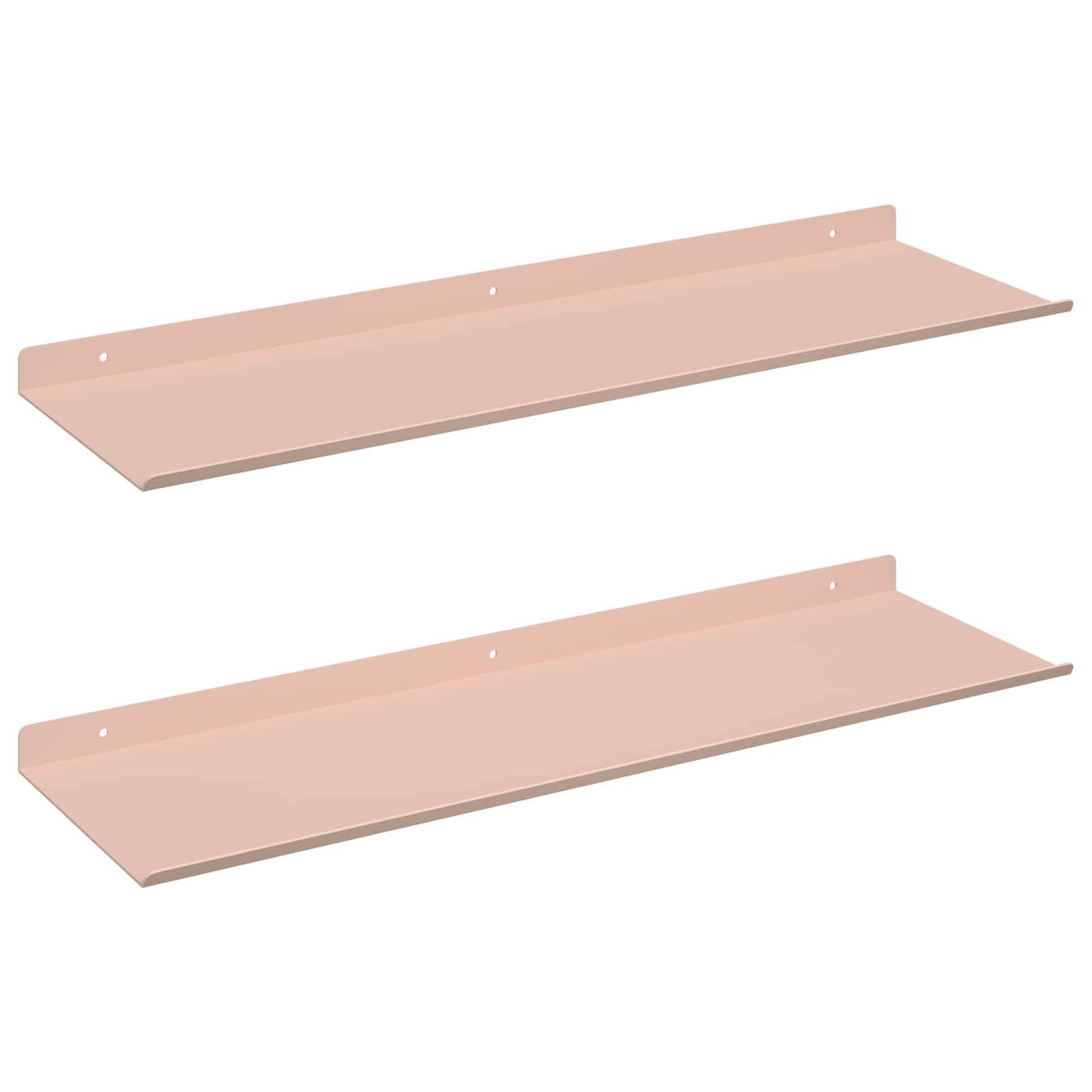 vidaXL Półka wisząca 2 pcs Różowy 60 x 18 x 2,5 cm Stal
