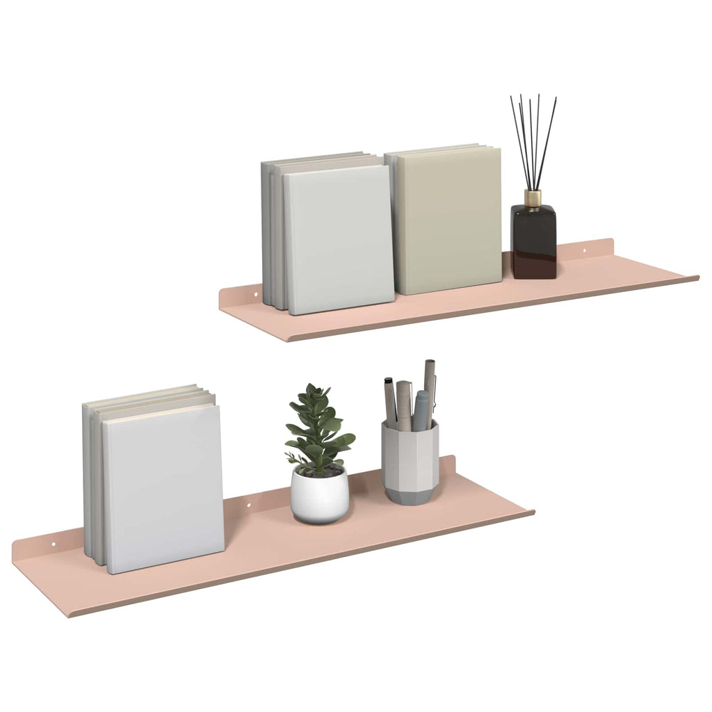 vidaXL Półka wisząca 2 pcs Różowy 60 x 18 x 2,5 cm Stal