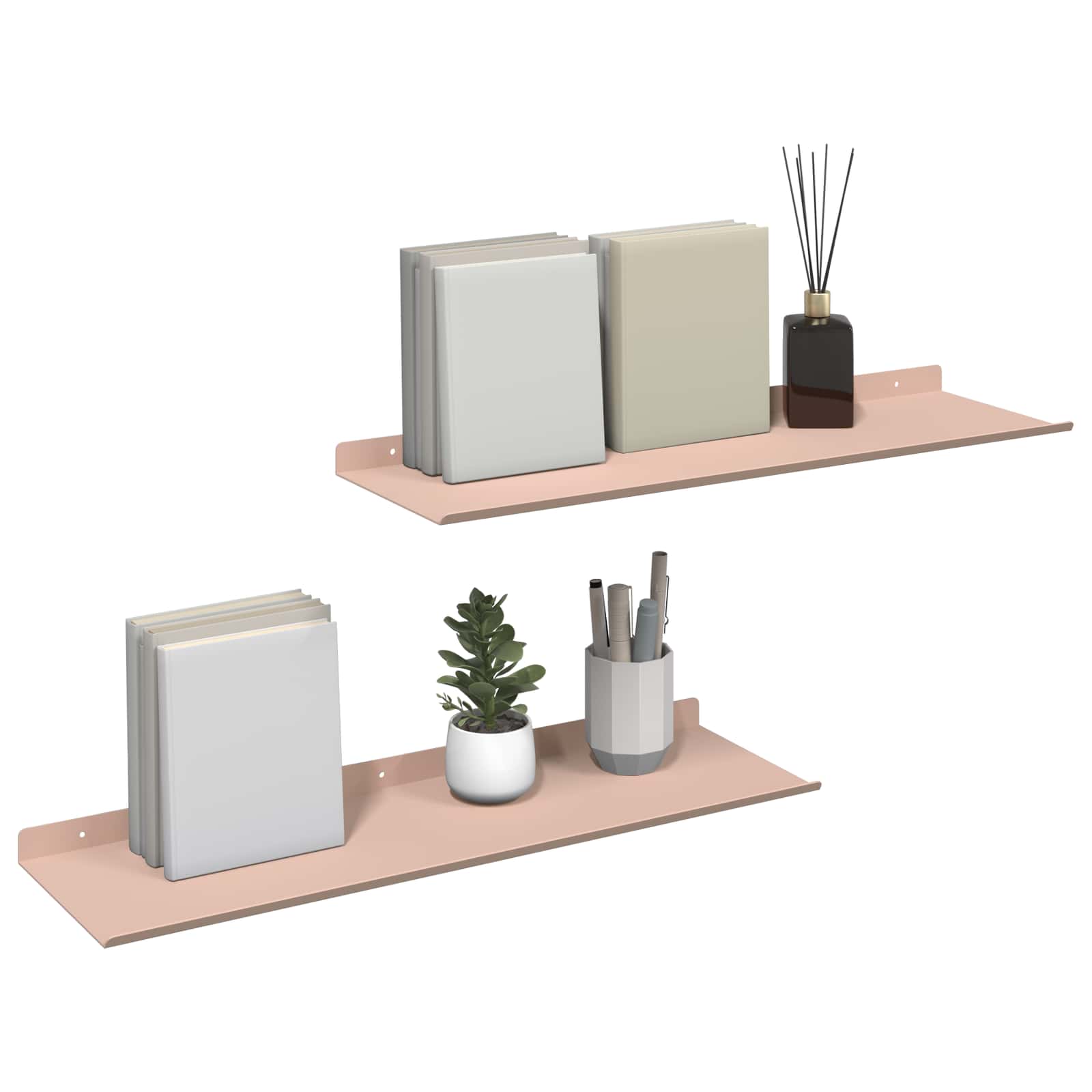 vidaXL Półka wisząca 2 pcs Różowy 60 x 18 x 2,5 cm Stal