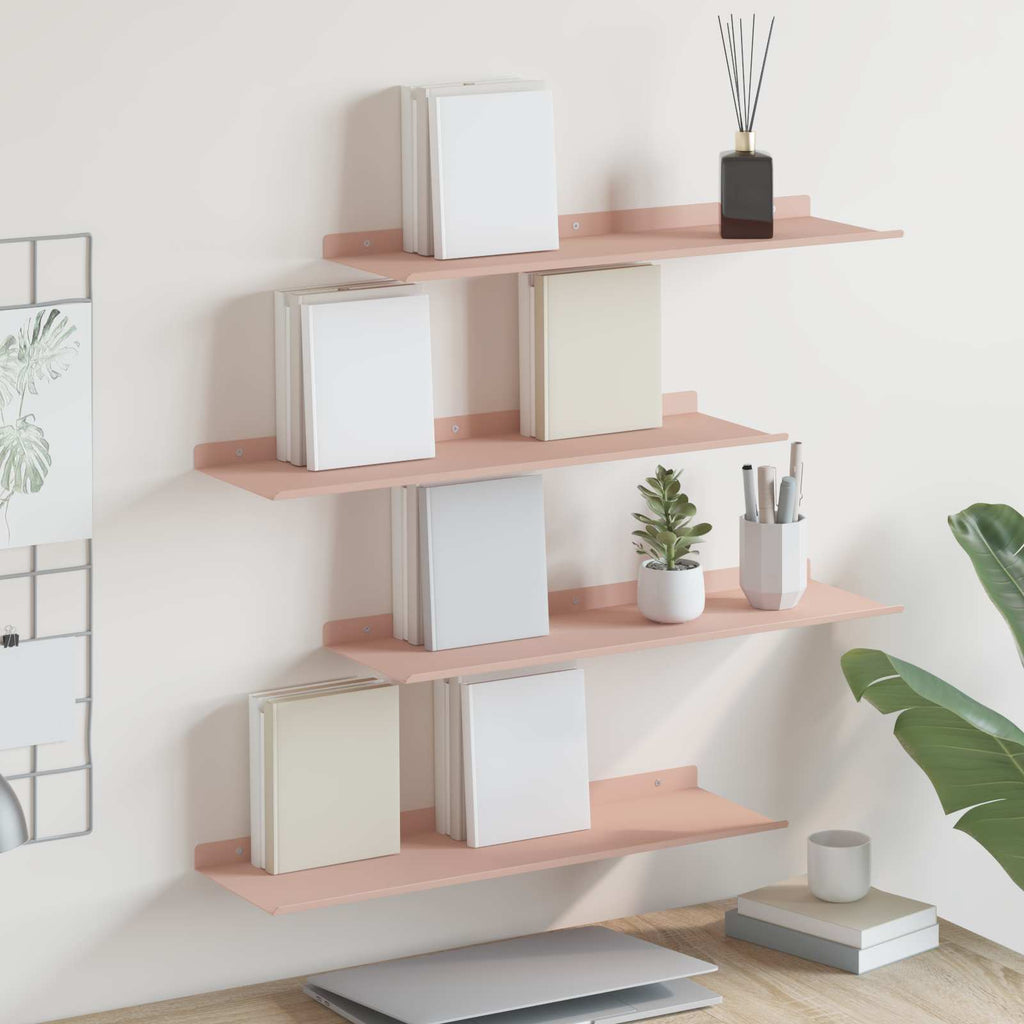 vidaXL Półka wisząca 4 pcs Różowy 60 x 18 x 2,5 cm Stal