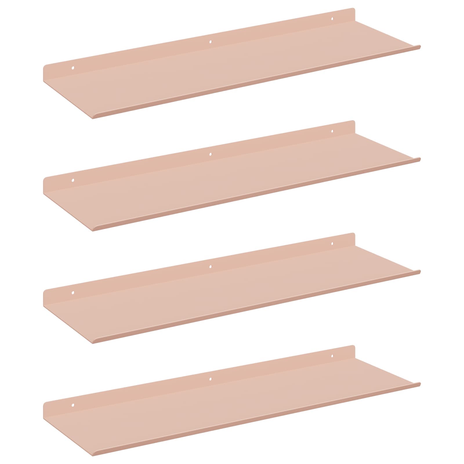 vidaXL Półka wisząca 4 pcs Różowy 60 x 18 x 2,5 cm Stal