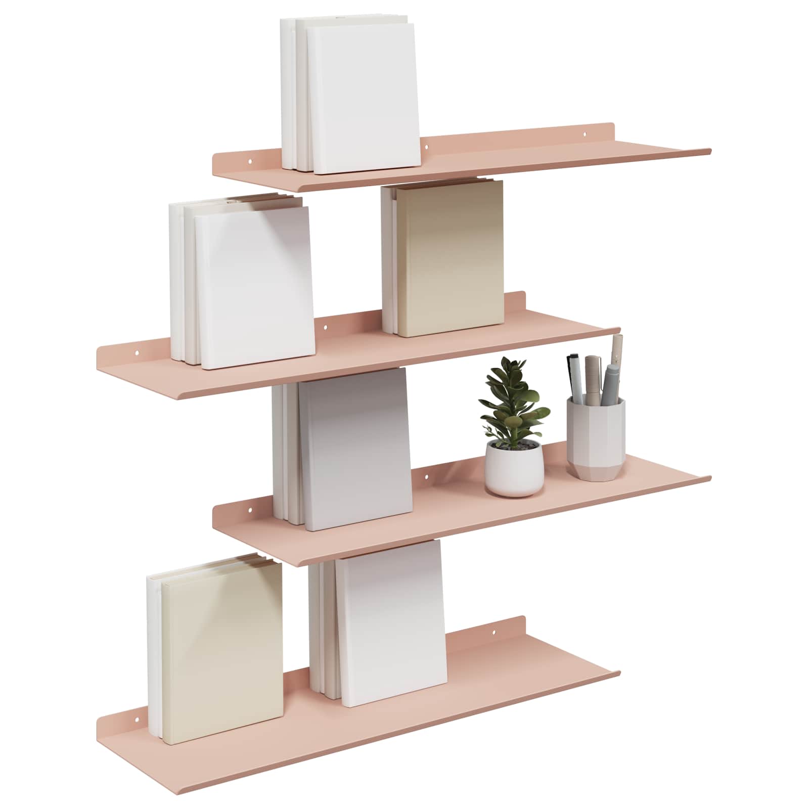 vidaXL Półka wisząca 4 pcs Różowy 60 x 18 x 2,5 cm Stal