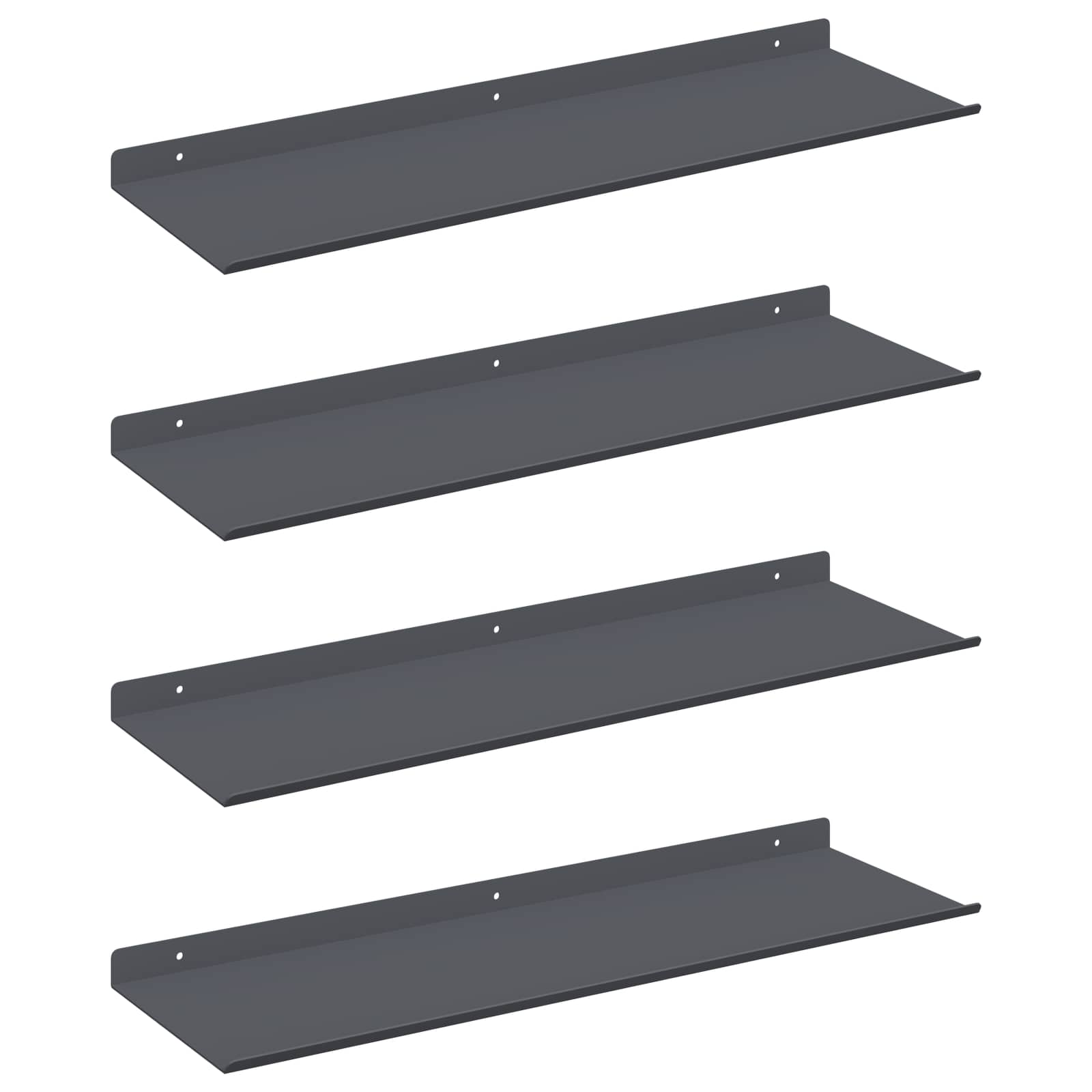 vidaXL Półka wisząca 4 pcs Antracyt 60 x 18 x 2,5 cm Stal