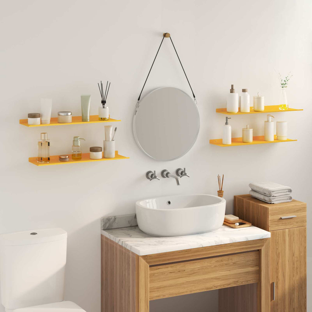 vidaXL Półka wisząca 4 pcs Musztardowy Żółty 60 x 18 x 2,5 cm Stal