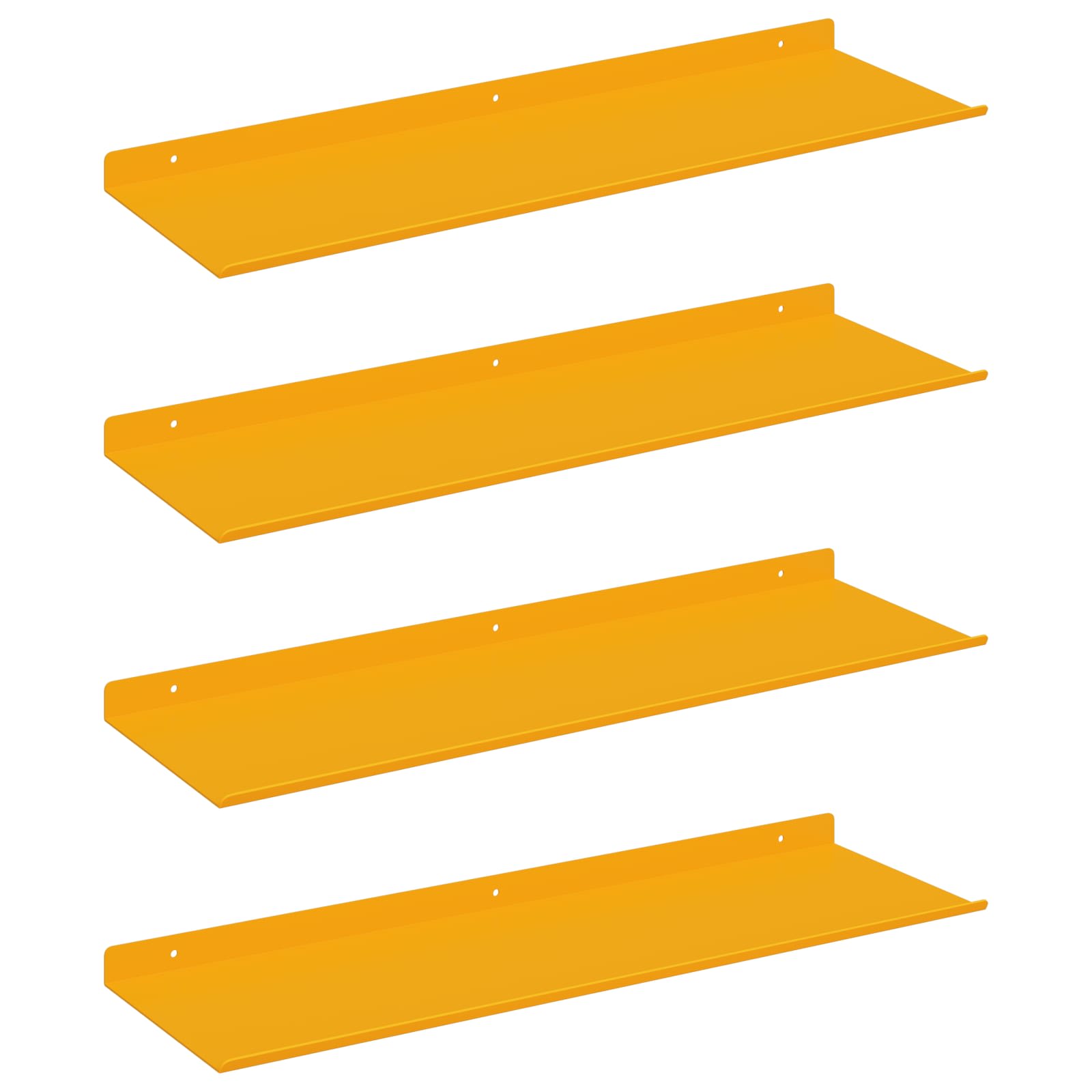 vidaXL Półka wisząca 4 pcs Musztardowy Żółty 60 x 18 x 2,5 cm Stal