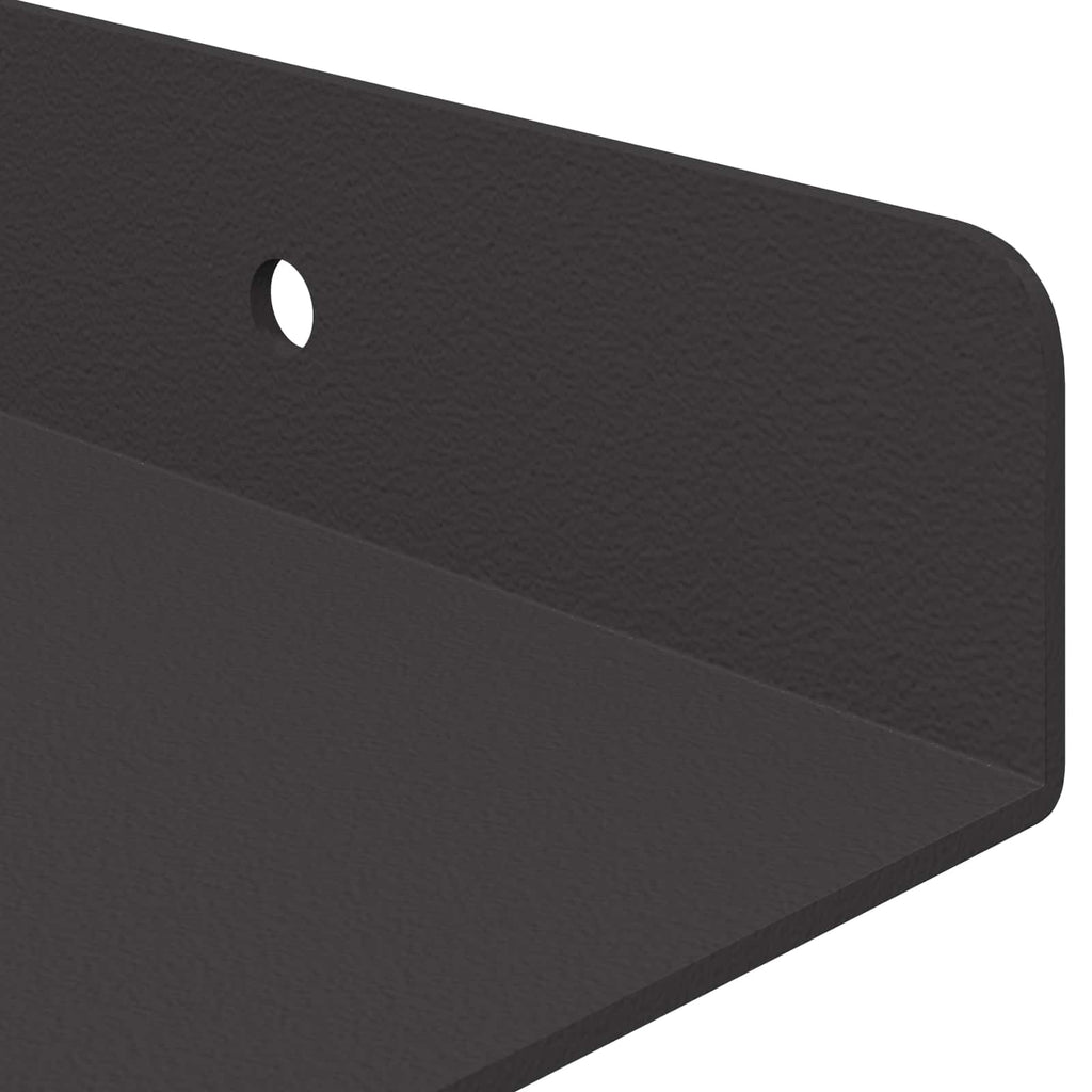 vidaXL Półka wisząca 4 szt. Czarny 80 x 18 x 2,5 cm Stal