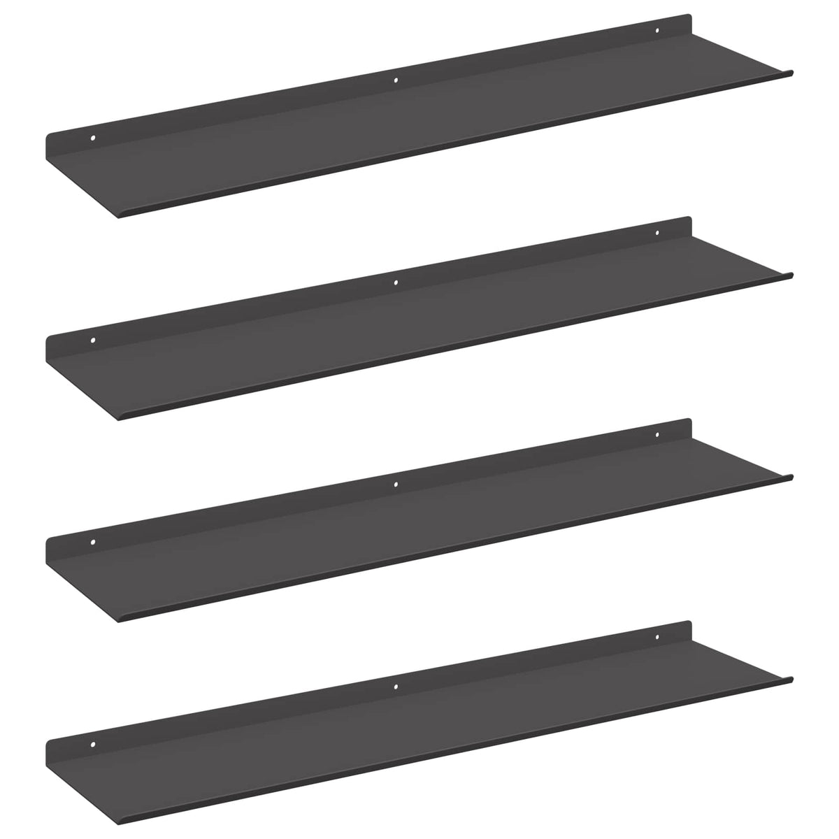 vidaXL Półka wisząca 4 szt. Czarny 80 x 18 x 2,5 cm Stal